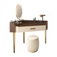 Mid-Century Modern Makeup Vanity Desk Dressing Table Stool Set with Drawer