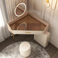 Mid-Century Modern Makeup Vanity Desk Dressing Table Stool Set with Drawer