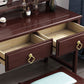 Traditional Style Solid Wood with Drawers Dark Coffee Dressing Table
