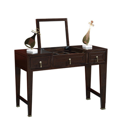 Tavolo da toeletta da toeletta in legno massiccio tradizionale tavolo da vanità per trucco a flip-top