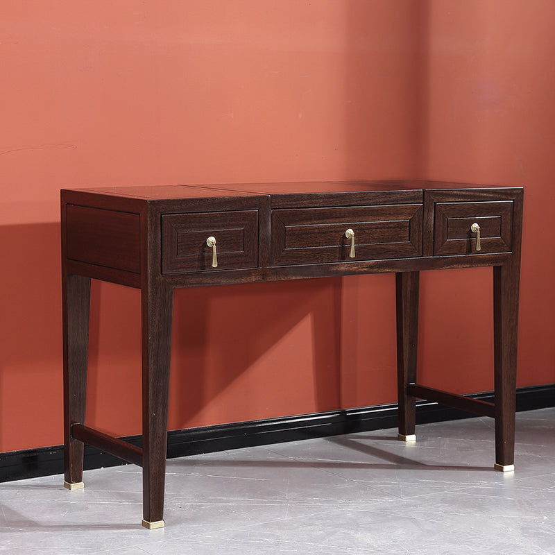 Tavolo da toeletta da toeletta in legno massiccio tradizionale tavolo da vanità per trucco a flip-top