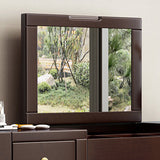 Traditions Rubberwood Vanity Set with Mirror 15.75"" Wide Brown Vanity Clearhalo 'Bedroom Furniture' 'furn' 'furn_makeup_vanities' 'Furniture' 'Makeup Vanities' 'makeup_vanities' 7186382