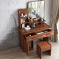 Traditional Makeup Table with 2 Drawers 15.75" Wide Vanity Tables with Mirror