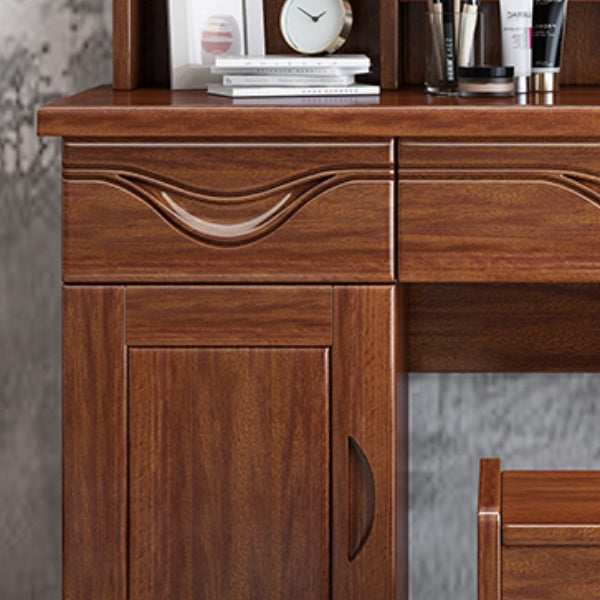 Traditional Makeup Table with 2 Drawers 15.75" Wide Vanity Tables with Mirror