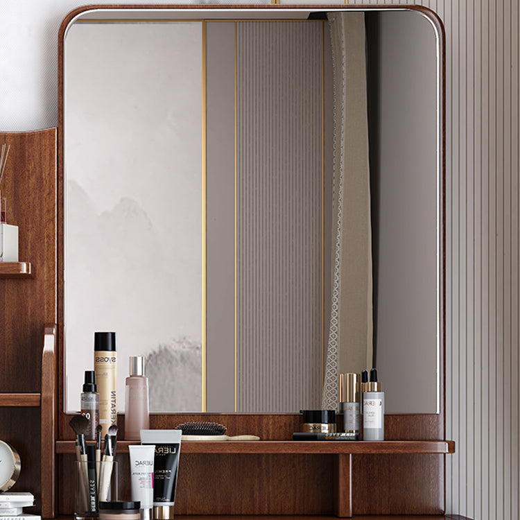 Traditional Makeup Table with 2 Drawers 15.75" Wide Vanity Tables with Mirror