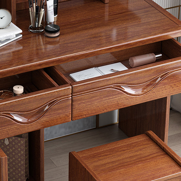 Traditional Makeup Table with 2 Drawers 15.75" Wide Vanity Tables with Mirror