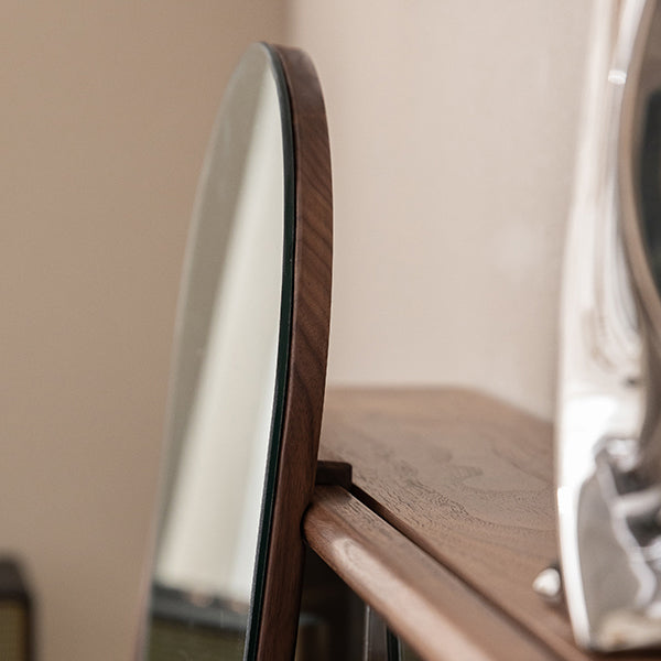 Scandinavian Vanity Makeup Table Set Wolnut Dressing Table Stool Set Clearhalo 'Bedroom Furniture' 'furn' 'furn_makeup_vanities' 'Furniture' 'Makeup Vanities' 'makeup_vanities' 7186429