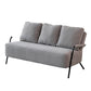 25" Wide Contemporary Sofa 3 Seater Rolled Arm Seating with 3 Pillows