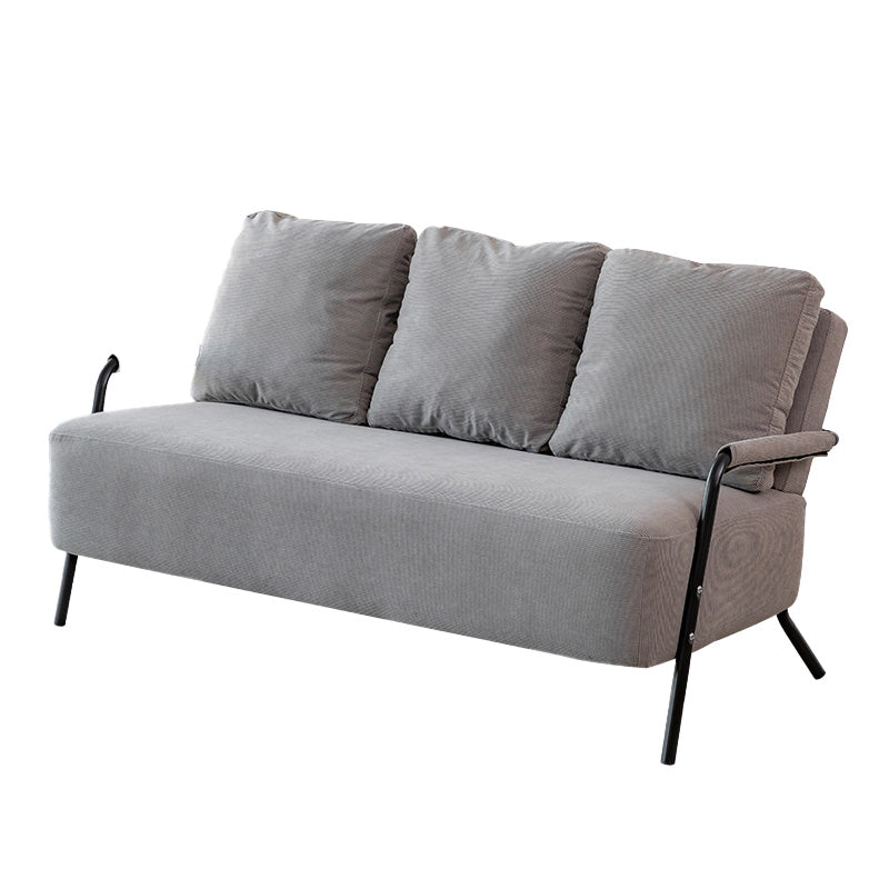 25" Wide Contemporary Sofa 3 Seater Rolled Arm Seating with 3 Pillows