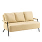 25" Wide Contemporary Sofa 3 Seater Rolled Arm Seating with 3 Pillows