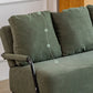 25" Wide Contemporary Sofa 3 Seater Rolled Arm Seating with 3 Pillows