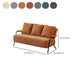 25" Wide Contemporary Sofa 3 Seater Rolled Arm Seating with 3 Pillows