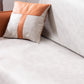 25" Wide Contemporary Sofa Leather Pillows Cushions White Seating