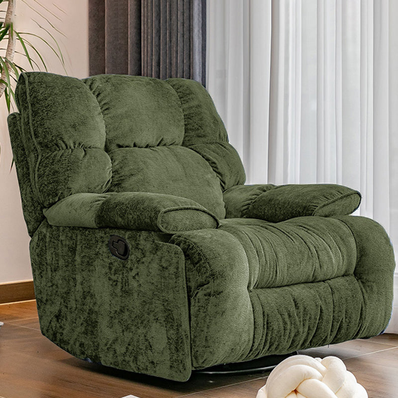 Modern Standard Recliner with Footrest and Tufted Back in Solid Color Army Green Clearhalo 'Chairs & Seating' 'furn' 'furn_recliners' 'Furniture' 'Living Room Furniture' 'Recliners' 7186496