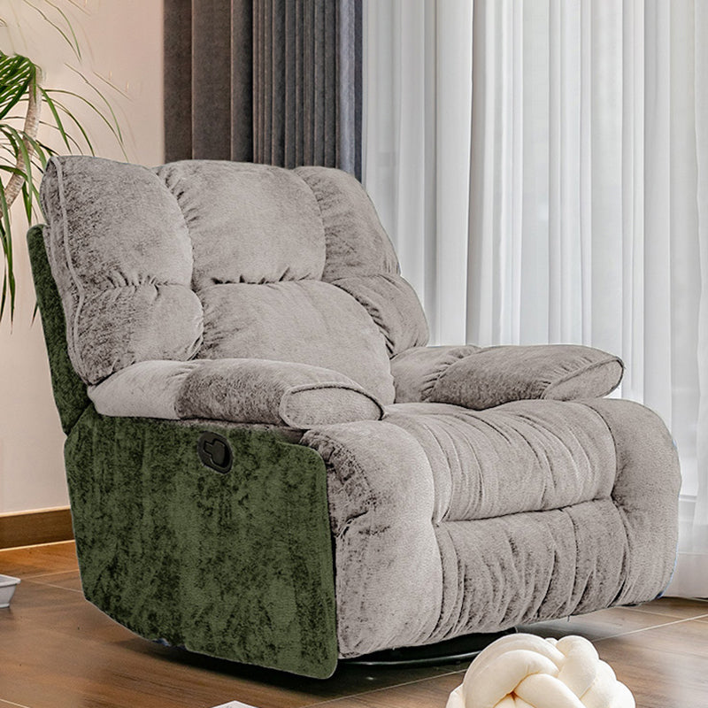 Modern Standard Recliner with Footrest and Tufted Back in Solid Color Green-White Clearhalo 'Chairs & Seating' 'furn' 'furn_recliners' 'Furniture' 'Living Room Furniture' 'Recliners' 7186498