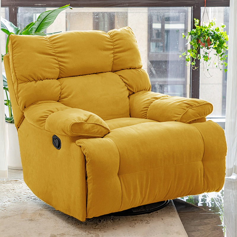 Modern Standard Recliner with Footrest and Tufted Back in Solid Color Power Recline with Rocking-Swivel Clearhalo 'Chairs & Seating' 'furn' 'furn_recliners' 'Furniture' 'Living Room Furniture' 'Recliners' 7186500