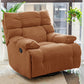 Modern Standard Recliner with Footrest and Tufted Back in Solid Color Orange Clearhalo 'Chairs & Seating' 'furn' 'furn_recliners' 'Furniture' 'Living Room Furniture' 'Recliners' 7186509