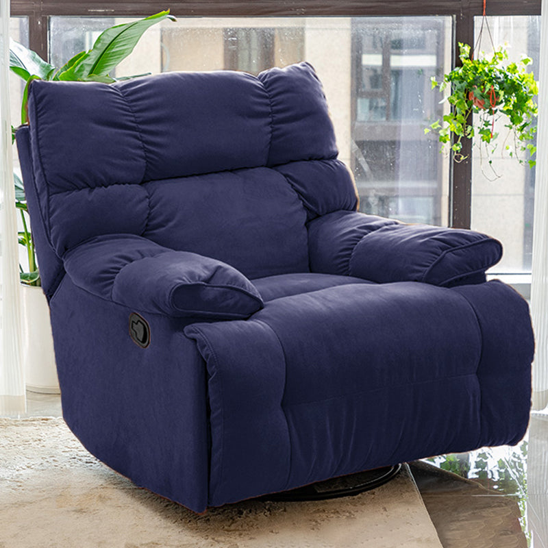 Modern Standard Recliner with Footrest and Tufted Back in Solid Color Lake Blue Clearhalo 'Chairs & Seating' 'furn' 'furn_recliners' 'Furniture' 'Living Room Furniture' 'Recliners' 7186511