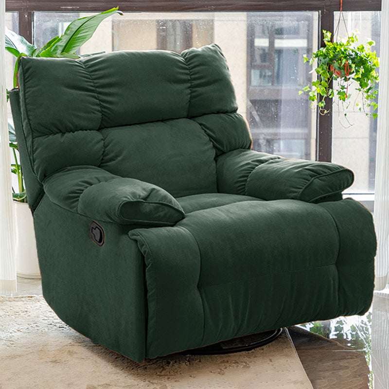 Modern Standard Recliner with Footrest and Tufted Back in Solid Color Blackish Green Clearhalo 'Chairs & Seating' 'furn' 'furn_recliners' 'Furniture' 'Living Room Furniture' 'Recliners' 7186512