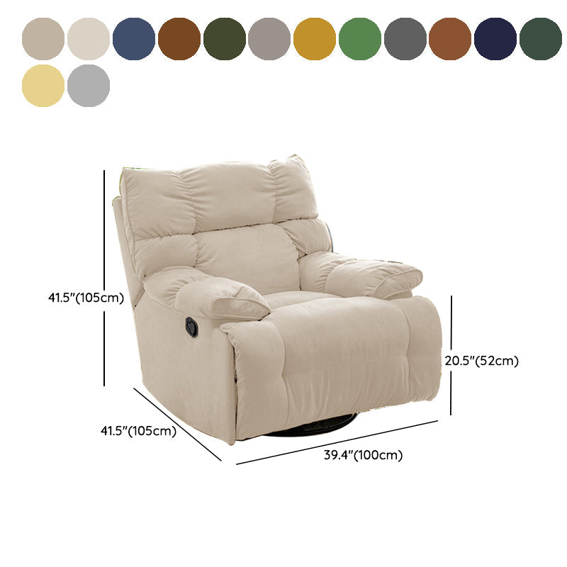 Modern Standard Recliner with Footrest and Tufted Back in Solid Color Clearhalo 'Chairs & Seating' 'furn' 'furn_recliners' 'Furniture' 'Living Room Furniture' 'Recliners' 7186514
