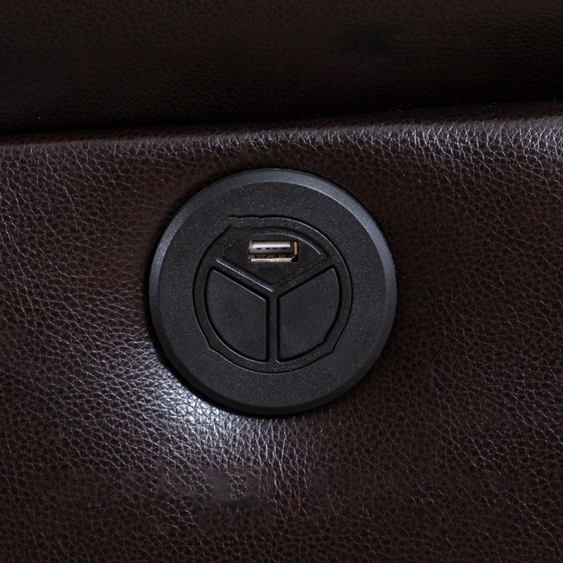 Reclinabile standard contemporaneo in cuoio incollato di colore solido