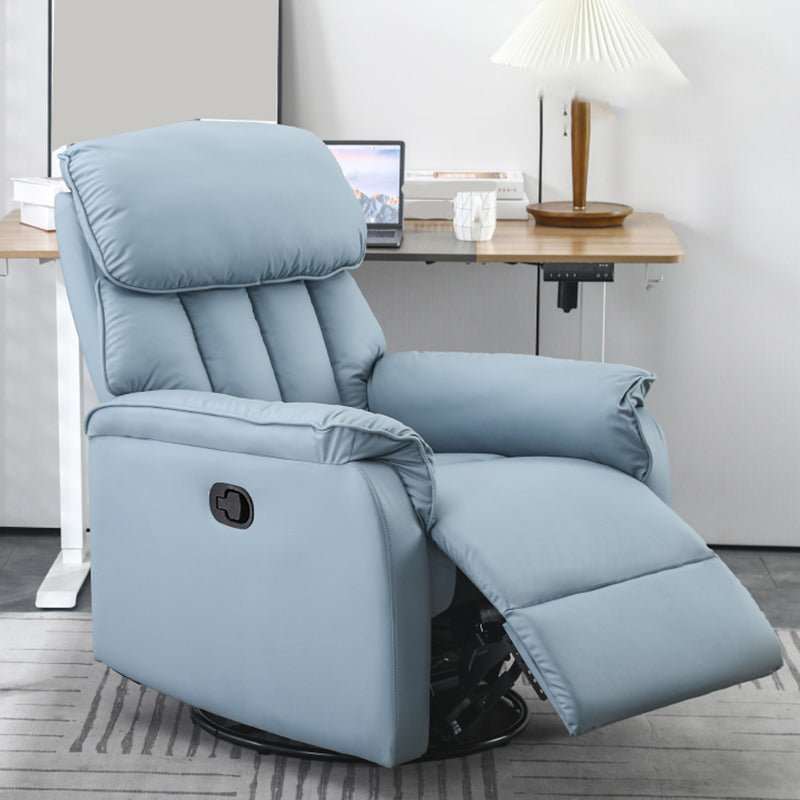 Recarqueur standard de couleur unie contemporaine avec bras en faux cuir / mélange en lin