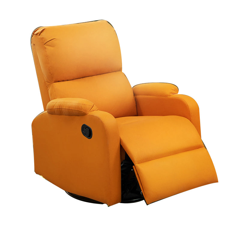 Recarqueur standard de couleur unie contemporaine avec bras en faux cuir / mélange en lin