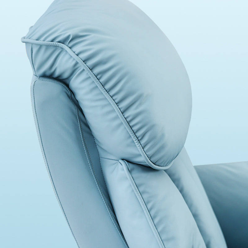 Recarqueur standard de couleur unie contemporaine avec bras en faux cuir / mélange en lin