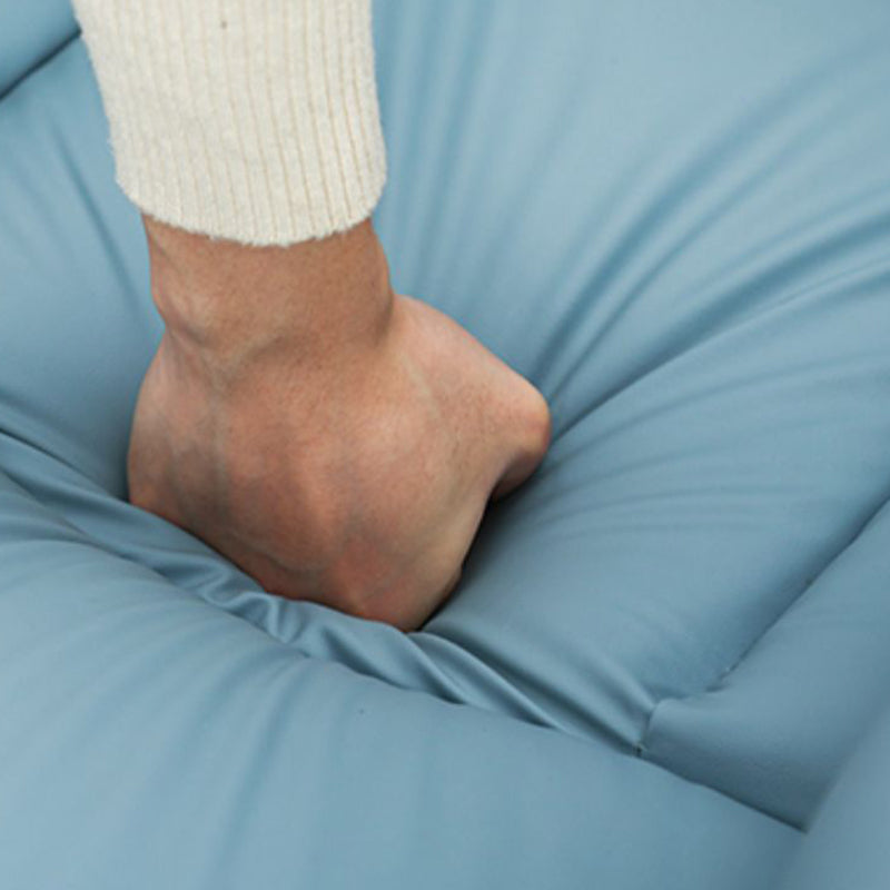 Recarqueur standard de couleur unie contemporaine avec bras en faux cuir / mélange en lin