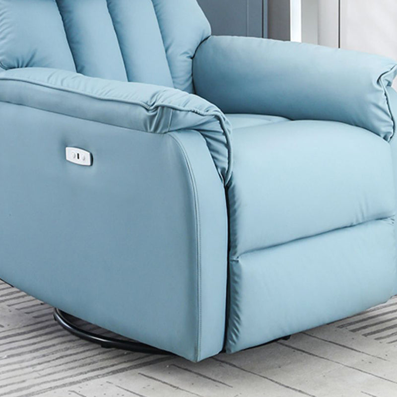 Recarqueur standard de couleur unie contemporaine avec bras en faux cuir / mélange en lin