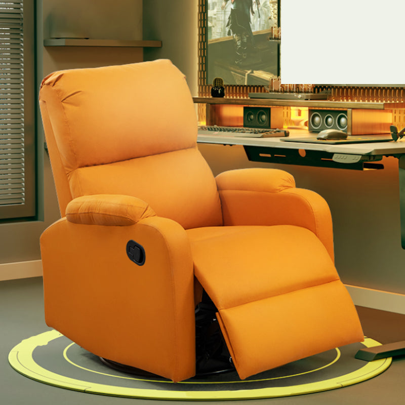 Recarqueur standard de couleur unie contemporaine avec bras en faux cuir / mélange en lin