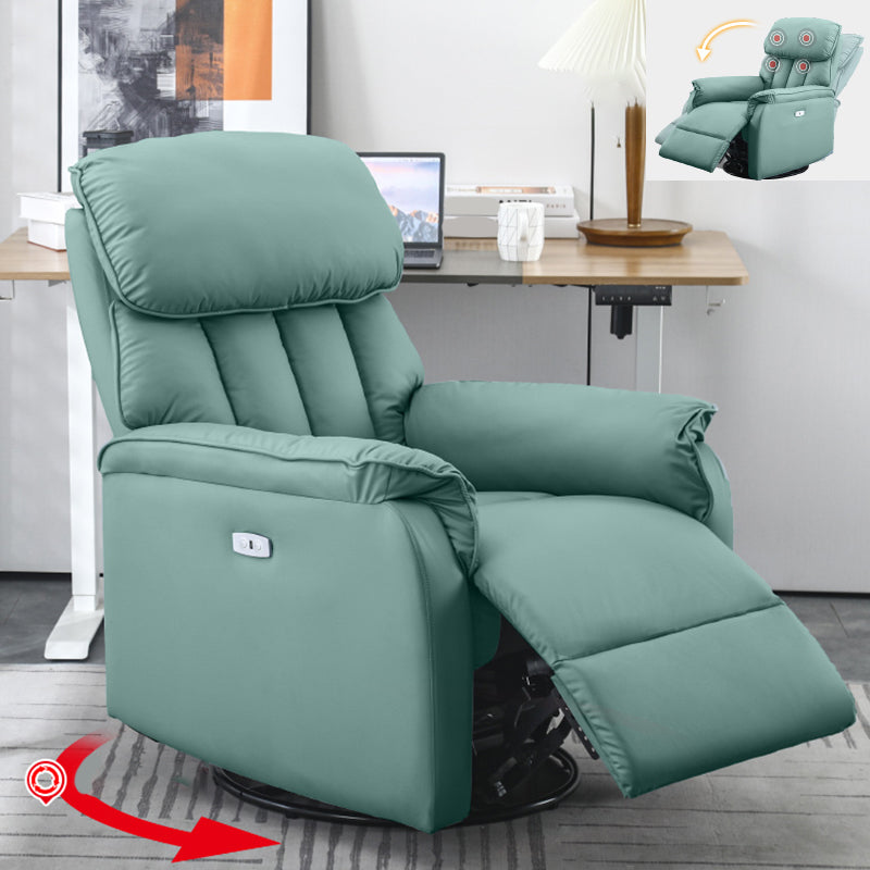 Recarqueur standard de couleur unie contemporaine avec bras en faux cuir / mélange en lin