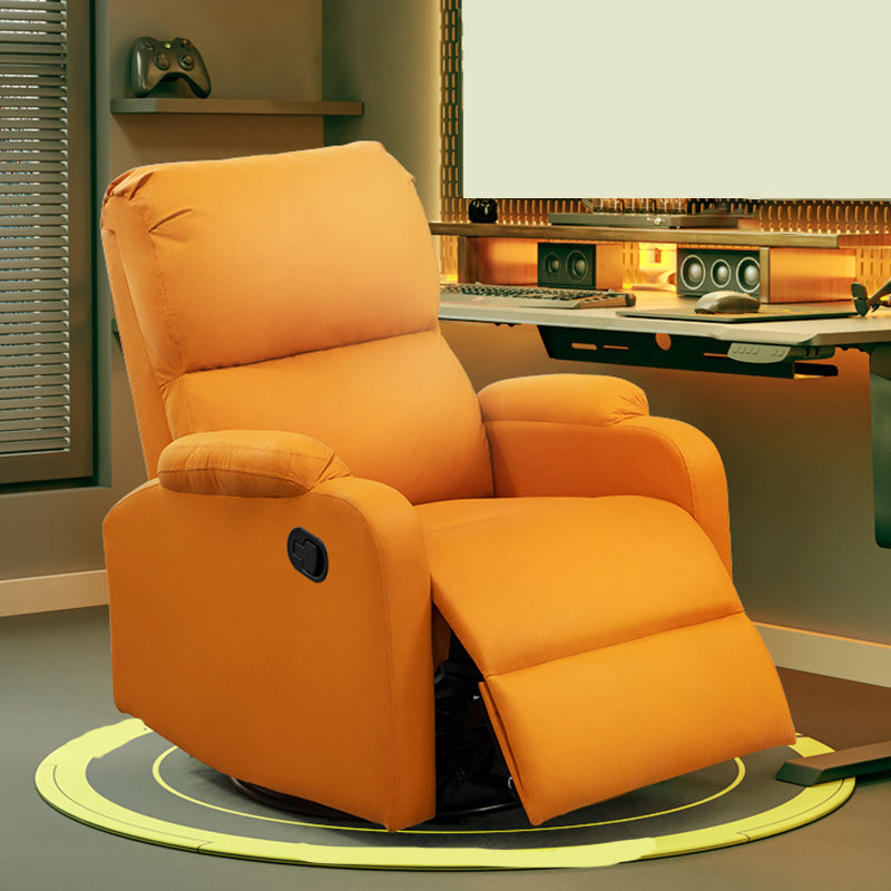 Recarqueur standard de couleur unie contemporaine avec bras en faux cuir / mélange en lin