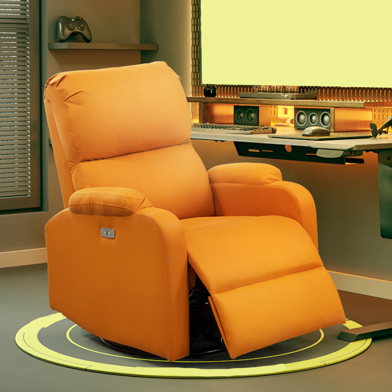 Recarqueur standard de couleur unie contemporaine avec bras en faux cuir / mélange en lin