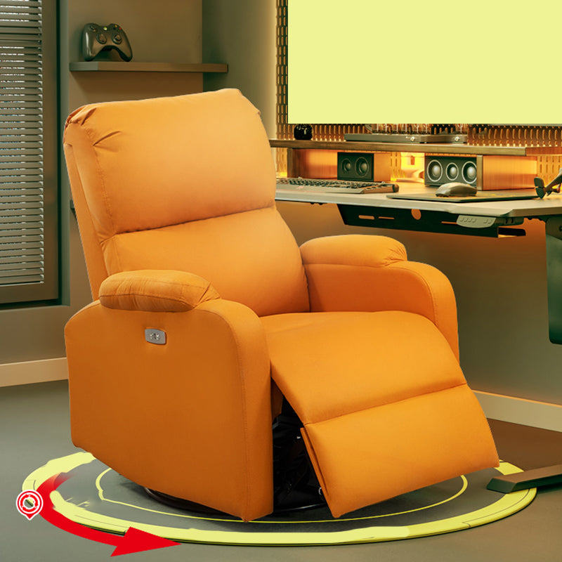 Recarqueur standard de couleur unie contemporaine avec bras en faux cuir / mélange en lin