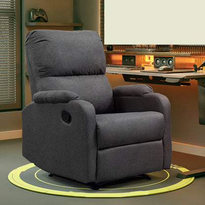 Recarqueur standard de couleur unie contemporaine avec bras en faux cuir / mélange en lin