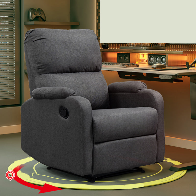 Recarqueur standard de couleur unie contemporaine avec bras en faux cuir / mélange en lin