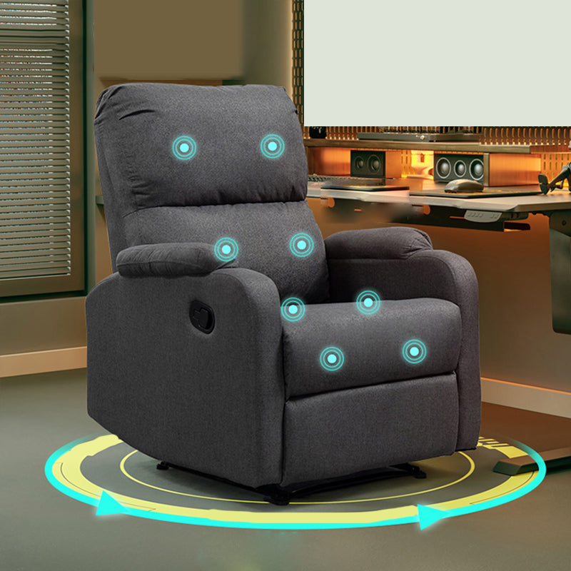 Recarqueur standard de couleur unie contemporaine avec bras en faux cuir / mélange en lin