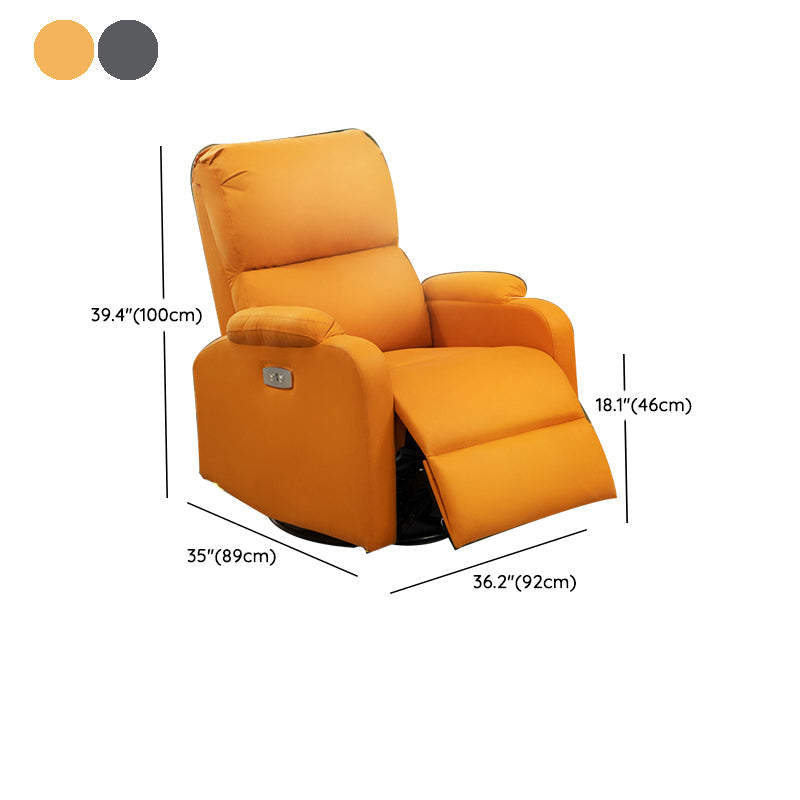 Recarqueur standard de couleur unie contemporaine avec bras en faux cuir / mélange en lin