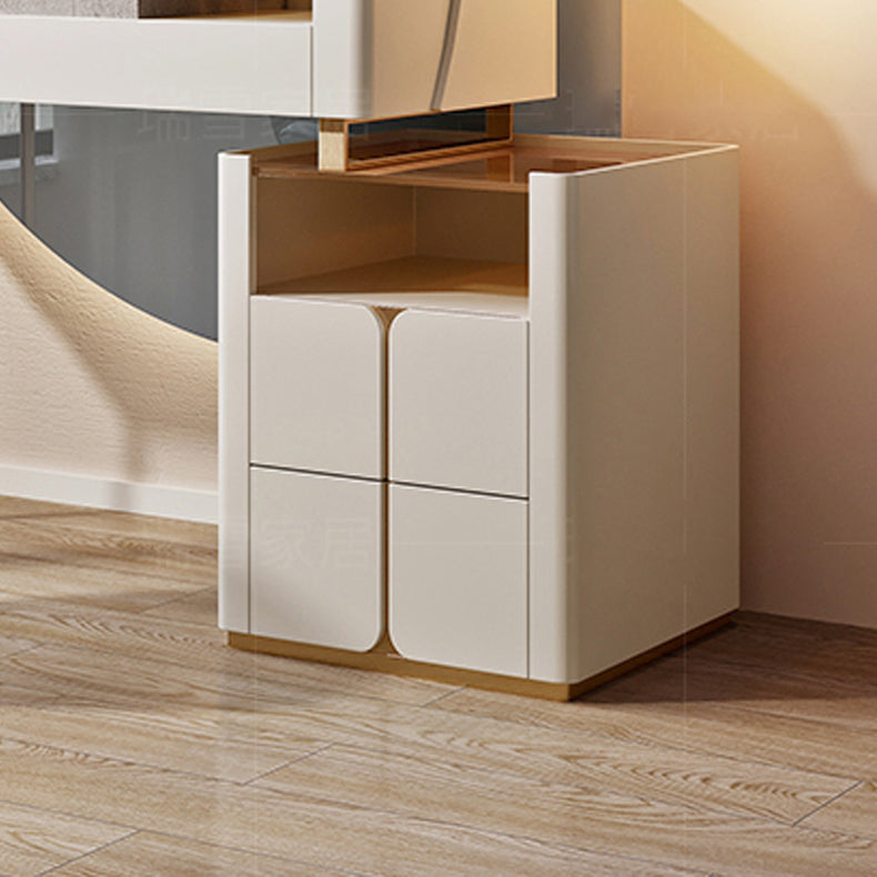 Glass Top Makeup Vanity Desk Storage Box Makeup Vanity Set with Drawer Clearhalo 'Bedroom Furniture' 'furn' 'furn_makeup_vanities' 'Furniture' 'Makeup Vanities' 'makeup_vanities' 7186828