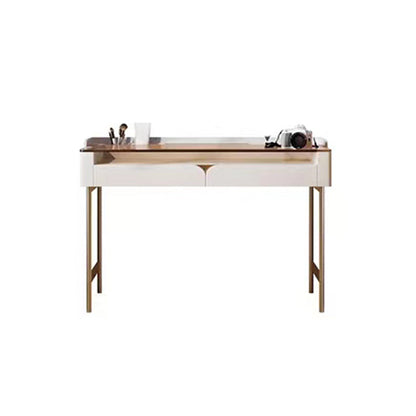 Glass Top Makeup Vanity Desk Storage Box Makeup Vanity Set with Drawer Makeup Vanity 31.5"L x 16.5"W x 30.3"H Cabinet Not Included Clearhalo 'Bedroom Furniture' 'furn' 'furn_makeup_vanities' 'Furniture' 'Makeup Vanities' 'makeup_vanities' 7186835