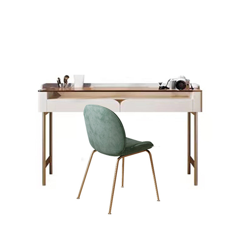 Glass Top Makeup Vanity Desk Storage Box Makeup Vanity Set with Drawer Makeup Vanity & Stools 39.4"L x 16.5"W x 30.3"H Cabinet Not Included Clearhalo 'Bedroom Furniture' 'furn' 'furn_makeup_vanities' 'Furniture' 'Makeup Vanities' 'makeup_vanities' 7186840