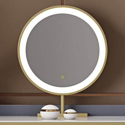 5 cassetti Vanity da tavolo da trucco in pietra per donne, 17,12 "d x 30.31" H, bianco/blu