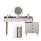 5 cassetti Vanity da tavolo da trucco in pietra per donne, 17,12 "d x 30.31" H, bianco/blu