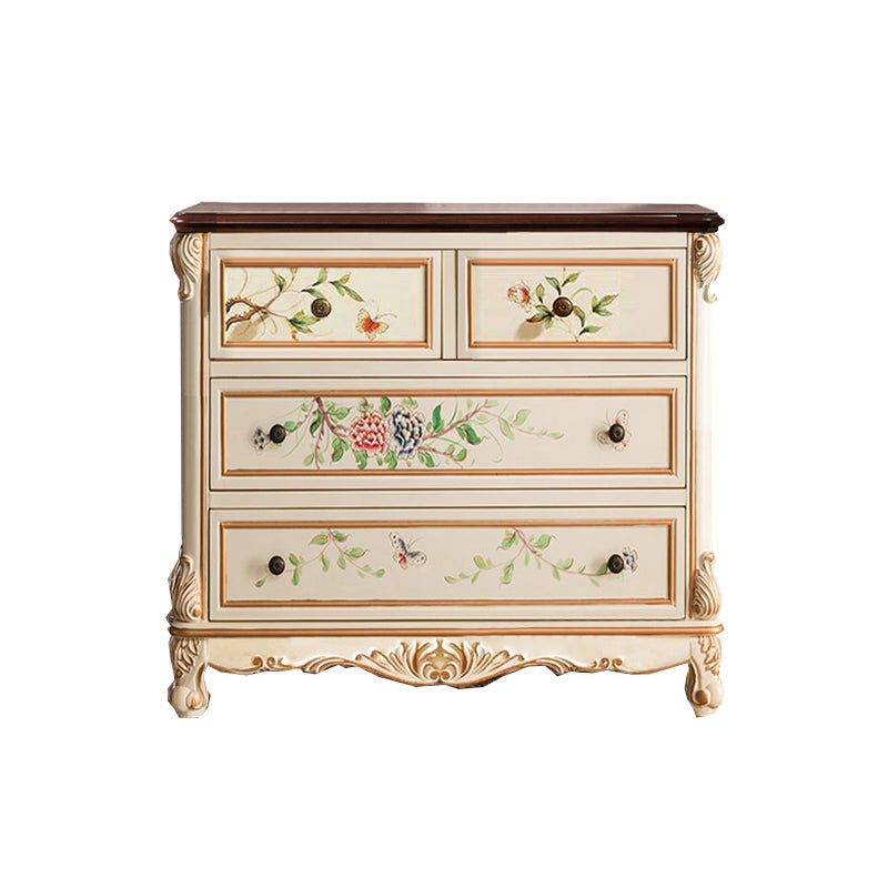 Cómoda de almacenamiento tradicional de madera maciza con 4/5/6/7 cajones