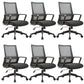 Modern Fixed Arms Office Chair Tilt Mechanism No Distressing Ergonomic Desk Chair 6 Piece Set Clearhalo 'furn' 'furn_office_chair' 'Furniture' 'Office Chairs' 'Office Furniture' 'office_chair' 7189606