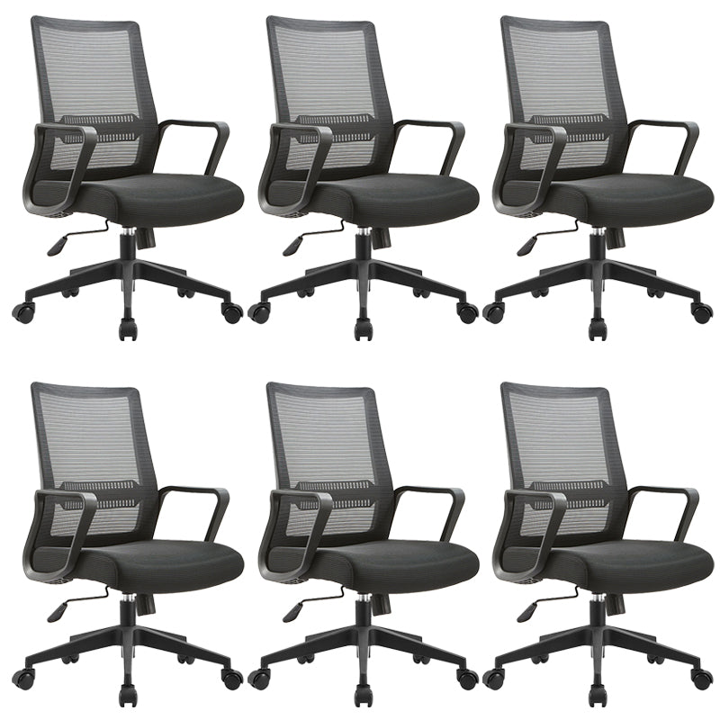 Modern Fixed Arms Office Chair Tilt Mechanism No Distressing Ergonomic Desk Chair 6 Piece Set Clearhalo 'furn' 'furn_office_chair' 'Furniture' 'Office Chairs' 'Office Furniture' 'office_chair' 7189606