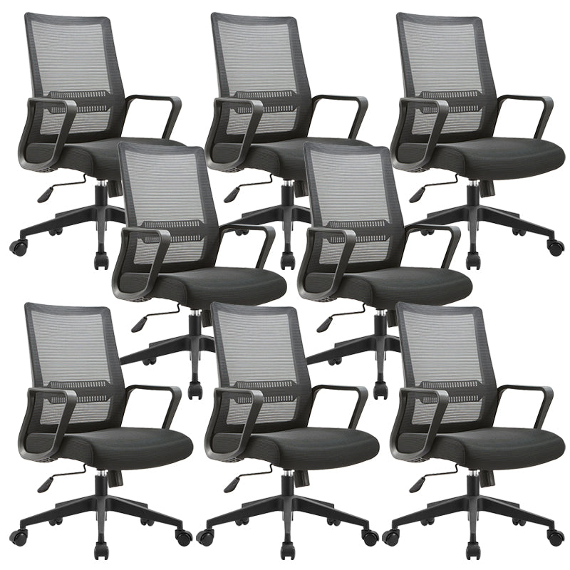 Modern Fixed Arms Office Chair Tilt Mechanism No Distressing Ergonomic Desk Chair 8 Piece Set Clearhalo 'furn' 'furn_office_chair' 'Furniture' 'Office Chairs' 'Office Furniture' 'office_chair' 7189608