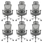 Modern Slide Office Chair Removable Arms Adjustable Seat Height Desk Chair Grey 6 Piece Set Clearhalo 'furn' 'furn_office_chair' 'Furniture' 'Office Chairs' 'Office Furniture' 'office_chair' 7189638