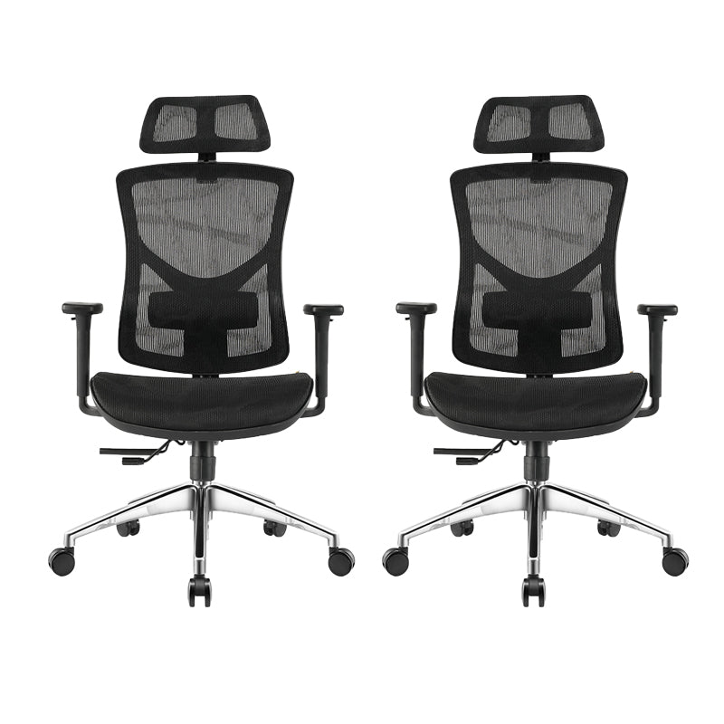 Modern Slide Office Chair Removable Arms Adjustable Seat Height Desk Chair Black 2 Piece Set Clearhalo 'furn' 'furn_office_chair' 'Furniture' 'Office Chairs' 'Office Furniture' 'office_chair' 7189644